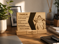 Plachetă personalizată din lemn – fotografie + mesaj